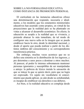 Breves de educación desde los intramuros