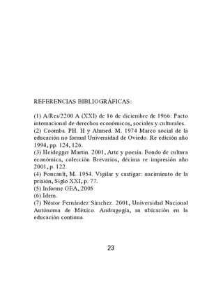 Breves de educación desde los intramuros