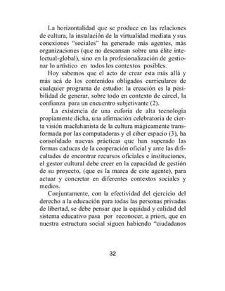 Breves de educación desde los intramuros