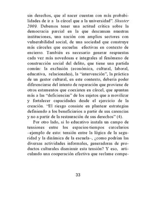 Breves de educación desde los intramuros