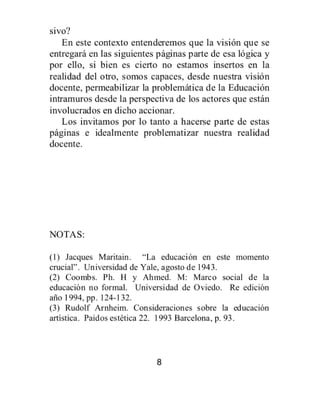 Breves de educación desde los intramuros