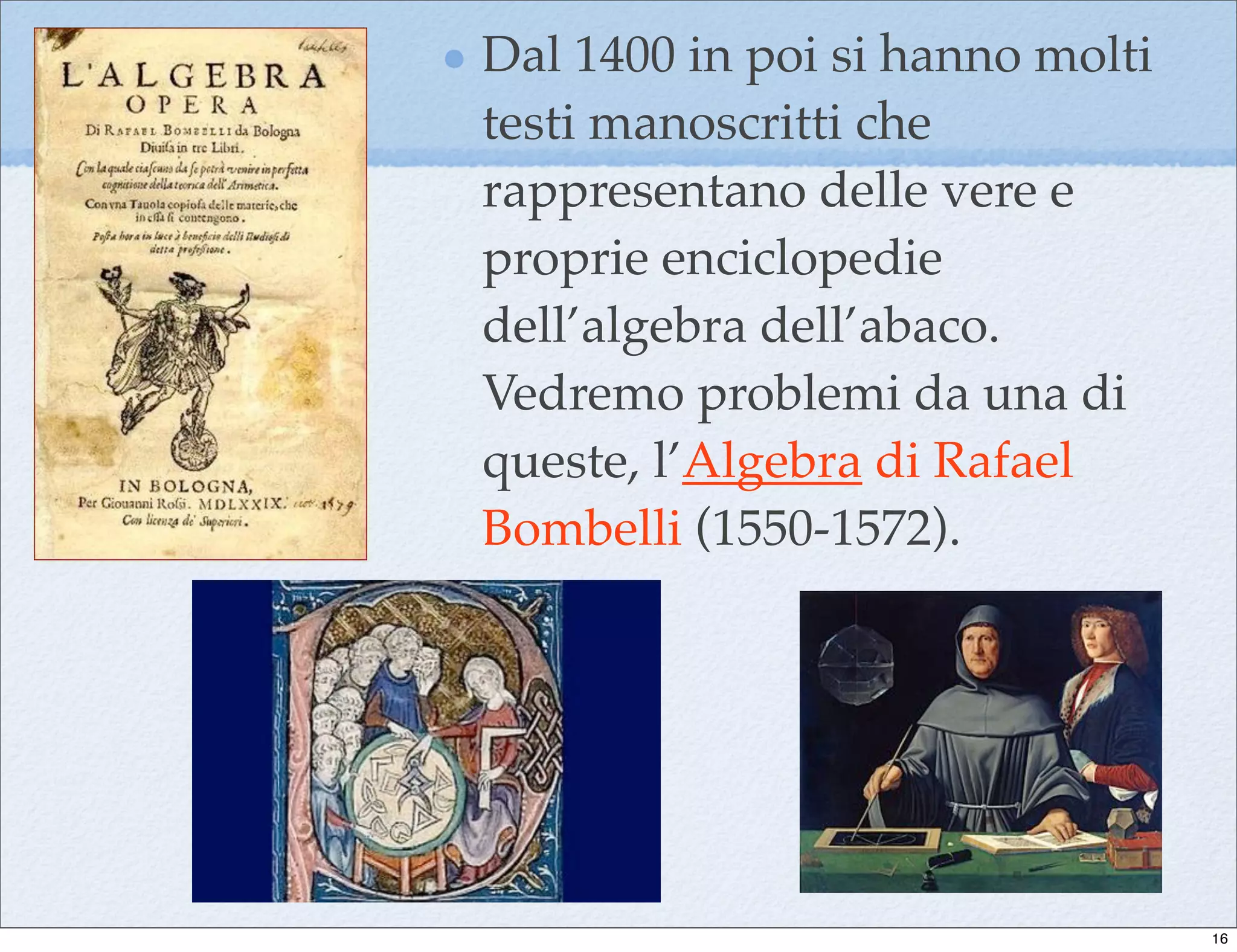 Bombelli Rafeel Breve storia delle equazioni di secondo grado | PDF