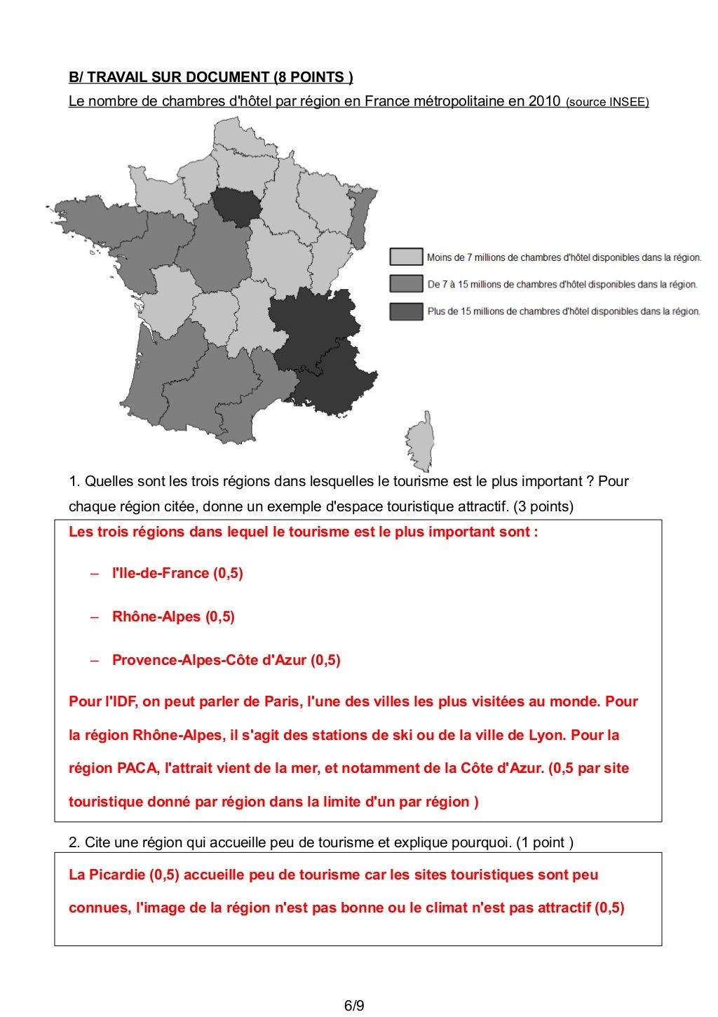 Brevet Blanc Les Aires Urbaines Corrigé