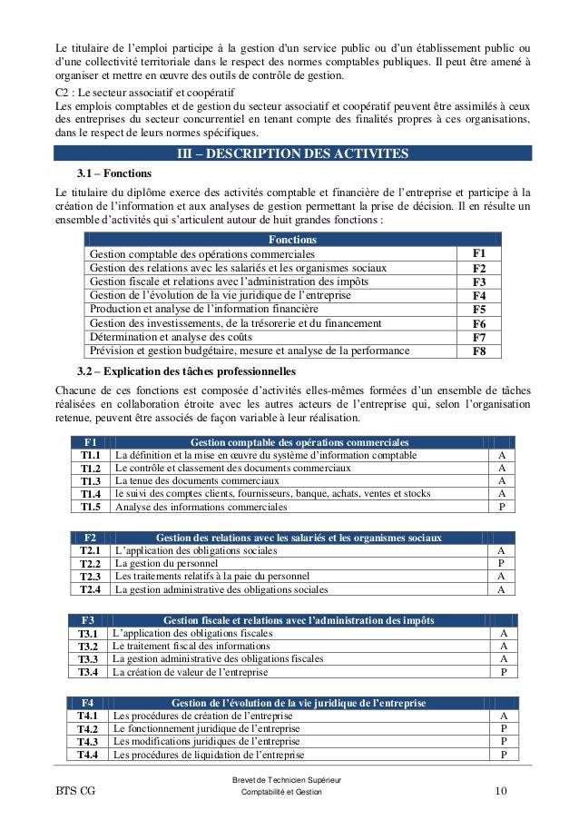 Brevet de technicien supérieur comptabilite gestion