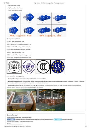 Brevini Planetary Gearbox Gear Reducer