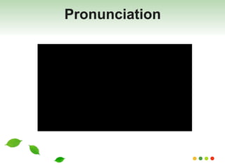 Pronunciation 