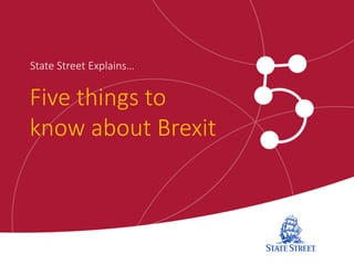 State Street Explains… 
Five things to
know about Brexit 
 
