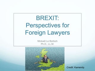 BREXIT:
Perspectives for
Foreign Lawyers
Mickaël Le Borloch
Ph.D., LL.M.
Credit: Kamendy
 