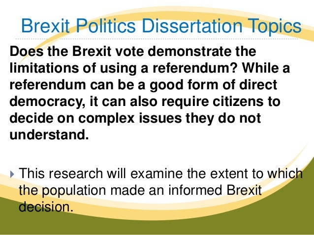 British politics dissertation questions