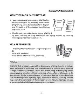 Vawc Handbook.pdf Brgy Vaw Handbook Tagalog Final Texts | PDF