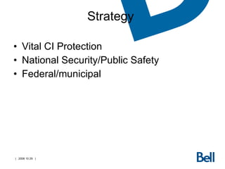 Strategy   Vital CI Protection  National Security/Public Safety Federal/municipal 