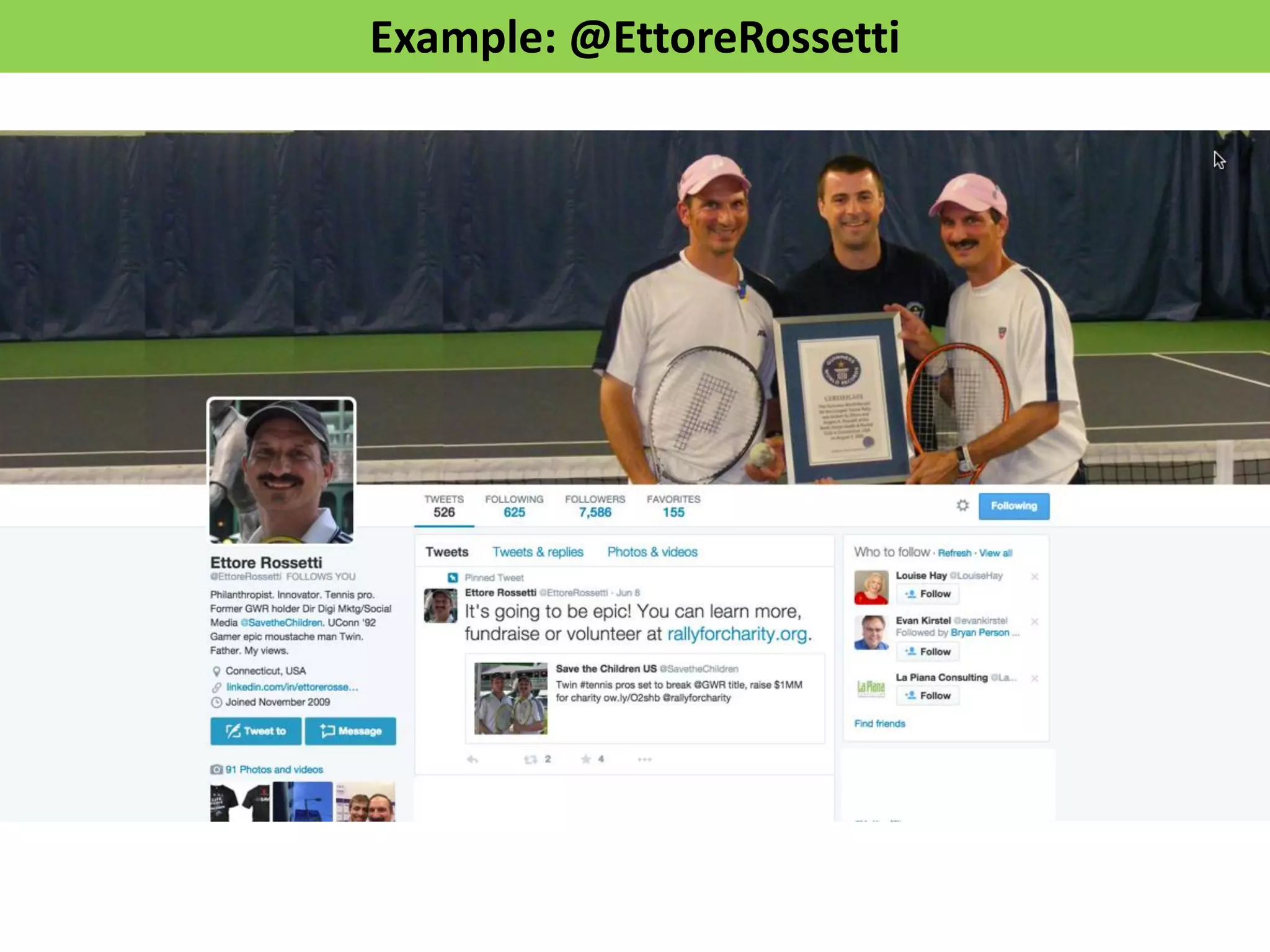 Example: @EttoreRossetti
 