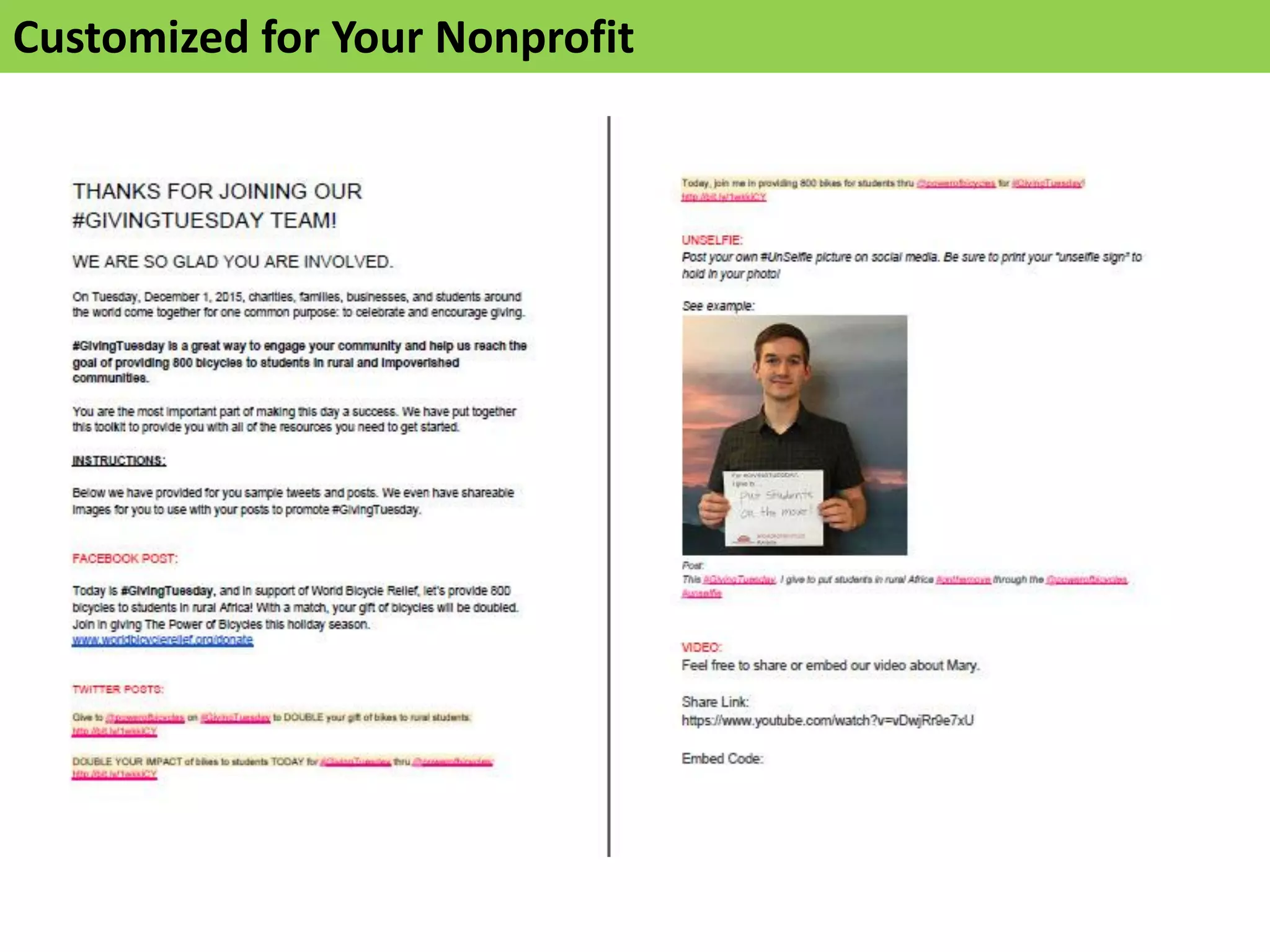 Customized for Your Nonprofit
 