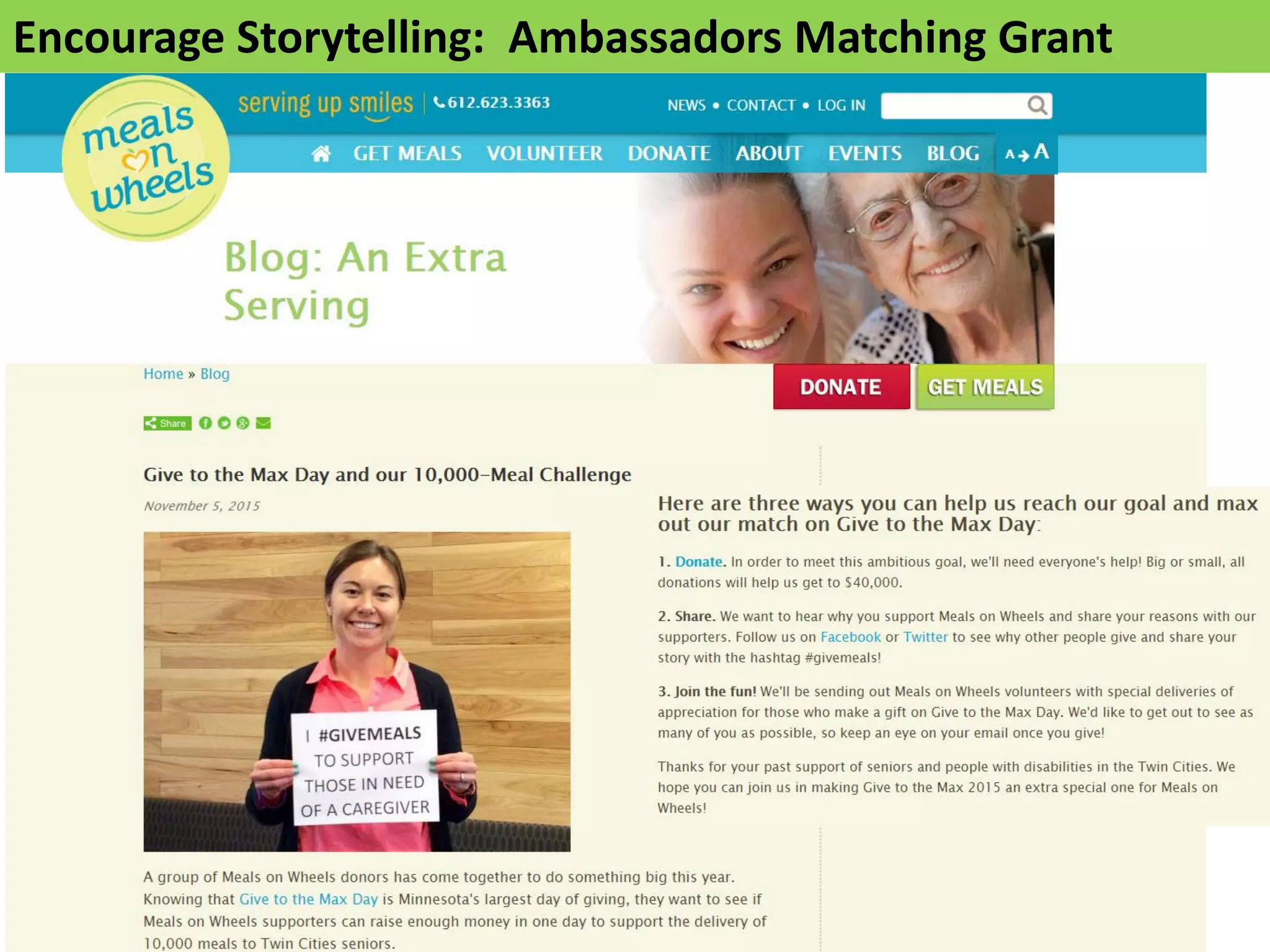 Encourage Storytelling: Ambassadors Matching Grant
 