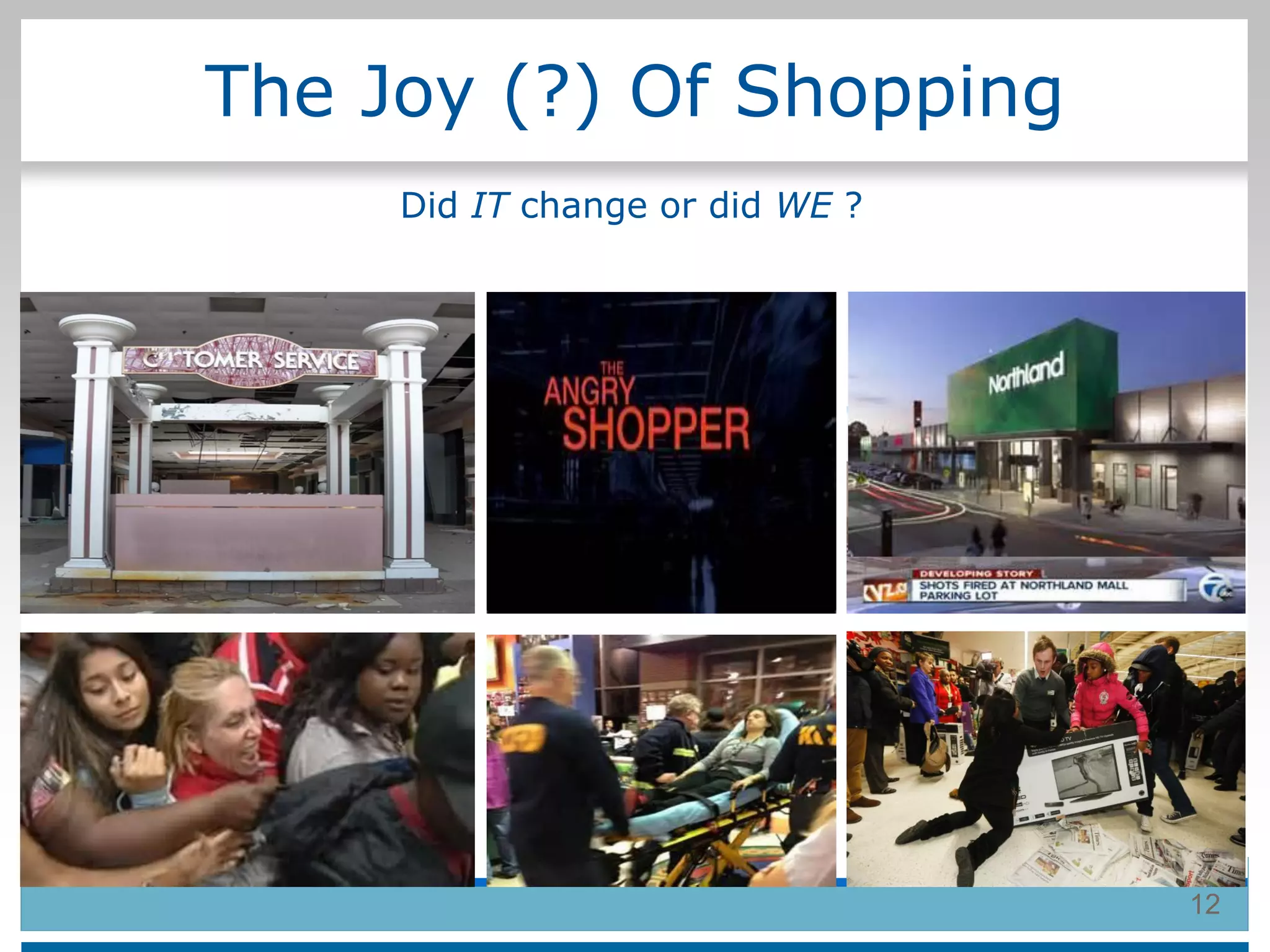 The Joy (?) Of Shopping
12
Did IT change or did WE ?
 