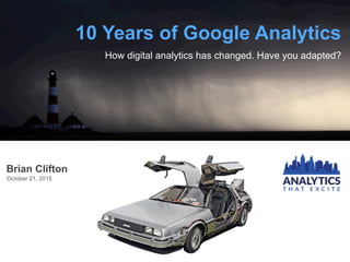 BrianClifton.comBrianClifton.com
Brian Clifton
October 21, 2015
10 Years of Google Analytics
How digital analytics has changed. Have you adapted?
 