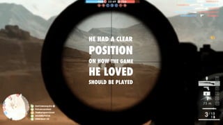 HE HAD A CLEAR
POSITION
ON HOW THE GAME
HE LOVED
SHOULD BE PLAYED
 