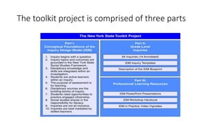 The toolkit project is comprised of three parts
 