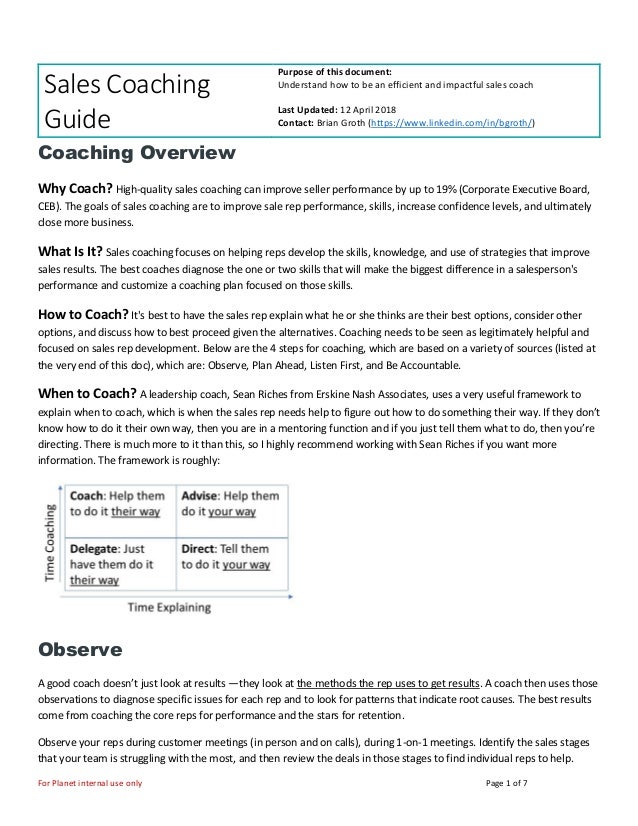 Sales Coaching Guide