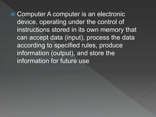 Introduction to Computers | PPTX
