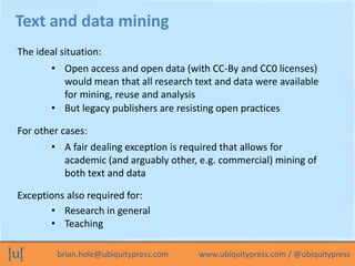 Brian Hole - Text and Data Mining - European Parliament presentation