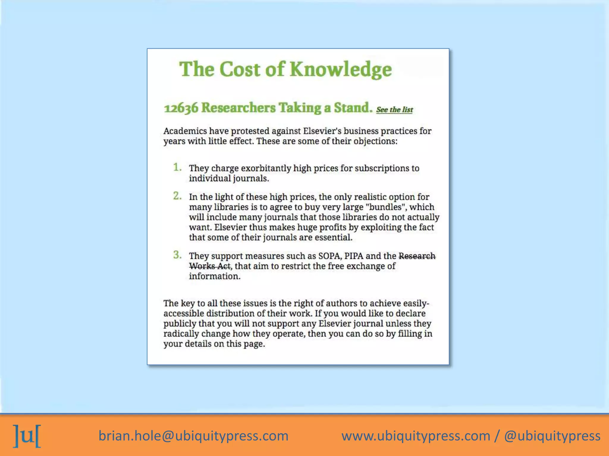 brian.hole@ubiquitypress.com www.ubiquitypress.com / @ubiquitypress 
 