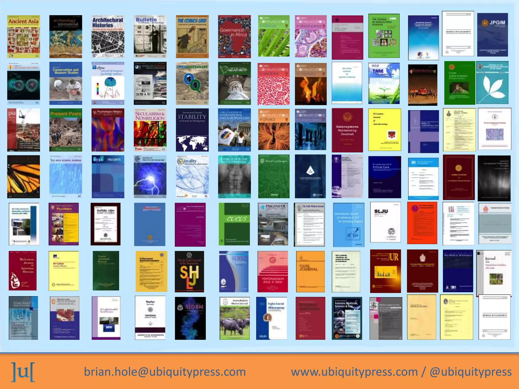 brian.hole@ubiquitypress.com www.ubiquitypress.com / @ubiquitypress
 