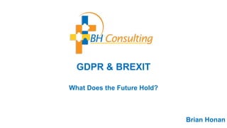 GDPR & BREXIT
What Does the Future Hold?
Brian Honan
 