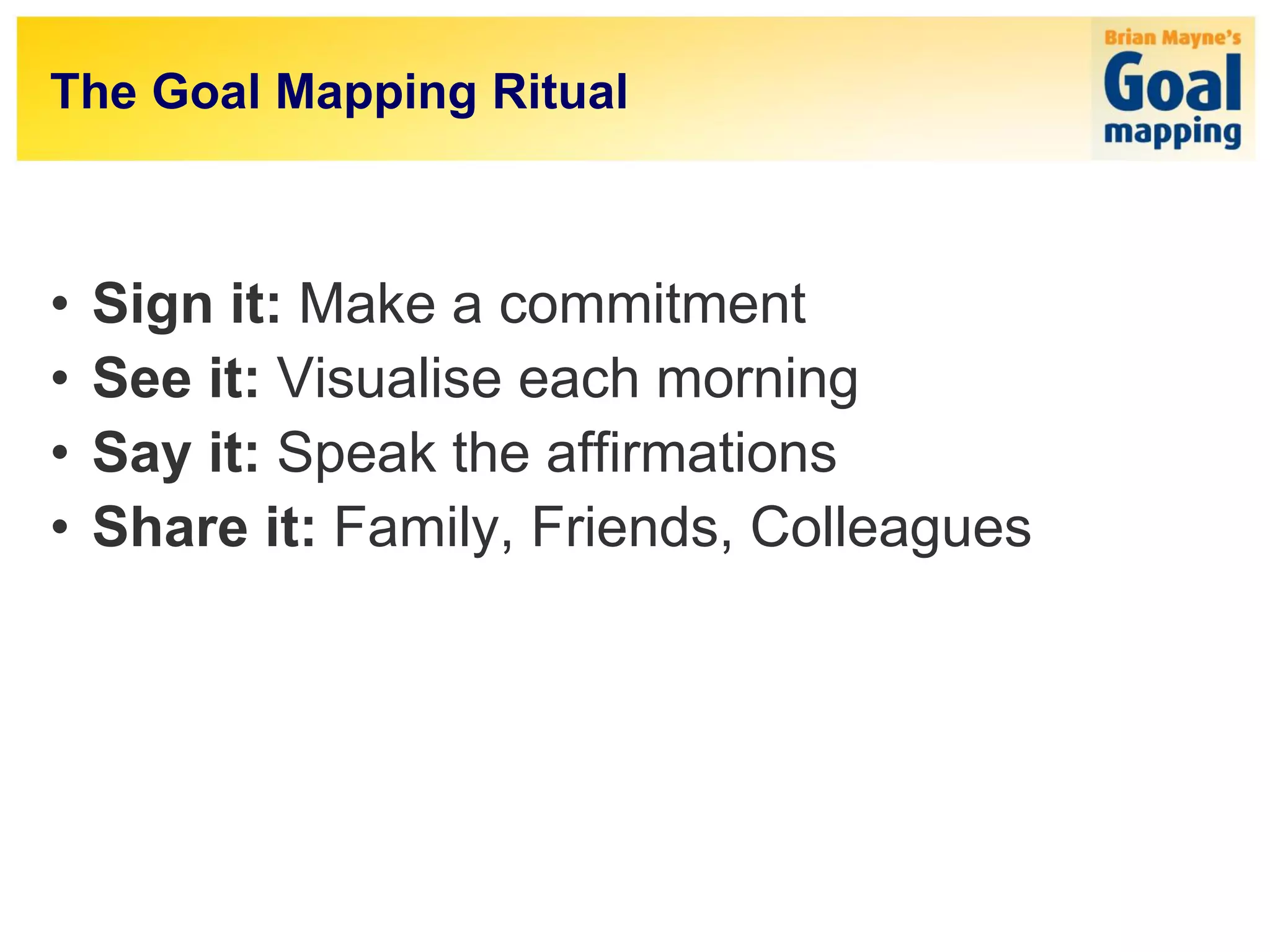 What Is Ritual Mapping Goal Mapping Keynote Presentation - Brian Mayne | PDF