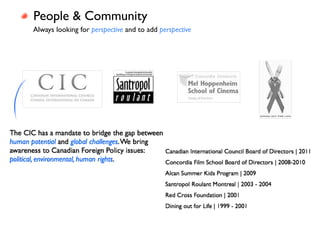 People & Community
Always looking for perspective and to add perspective
 