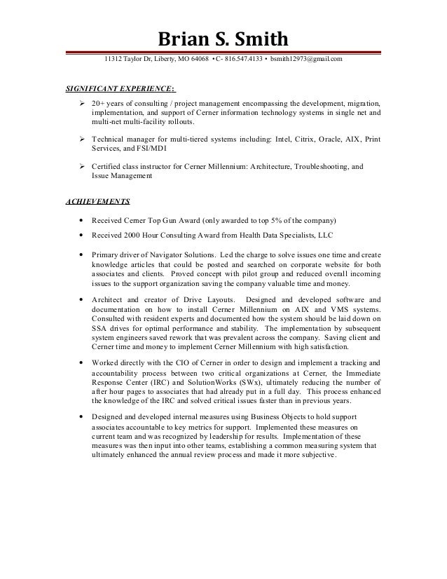 business objects architect resume