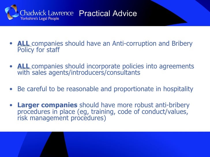 Bribery Act 2010 Presentation