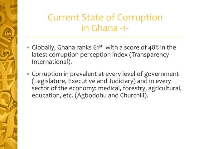Bribery & Corruption in Ghana | PPTX