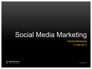 Social Media Marketing Cercle Marketing 11 mai 2011 