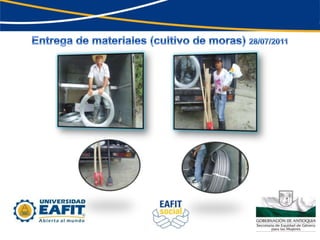 Entrega de materiales (cultivo de moras) 28/07/2011