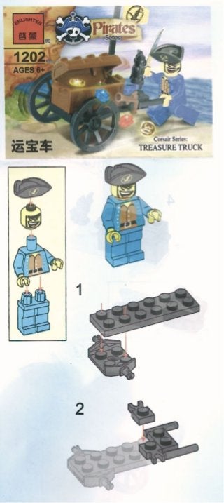 Инструкция по сборке конструктора "Brick 1202" - пират с кладом