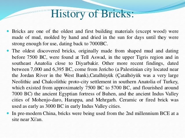 Brick as building materials