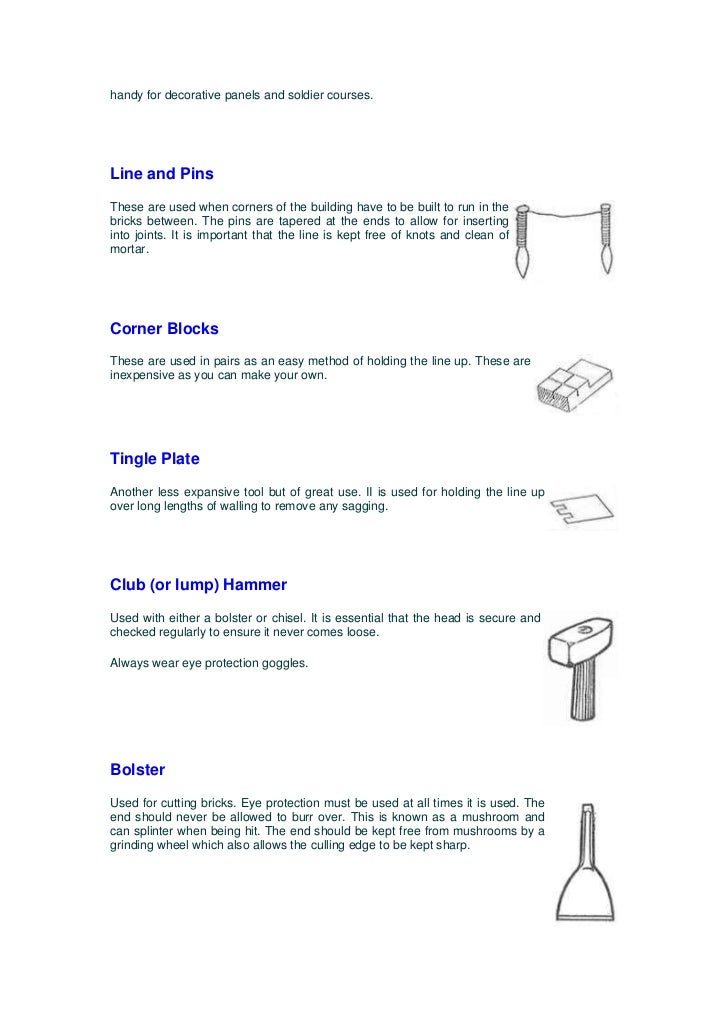 Bricklayers tool kit