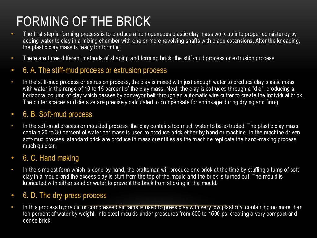 Brick , manufacturing process & types of brick