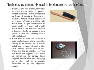 Brick masonry tools | PDF
