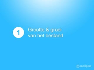 1

Grootte & groei
van het bestand

 