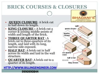 Brick work Notes Tutorial PDF Free Donwnload Presentation | PPTX
