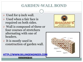 Brick work Notes Tutorial PDF Free Donwnload Presentation | PPTX