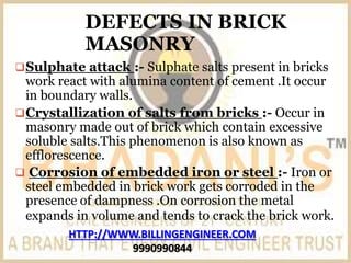 Brick work Notes Tutorial PDF Free Donwnload Presentation | PPTX