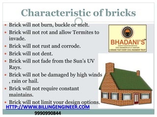 Brick work Notes Tutorial PDF Free Donwnload Presentation | PPTX