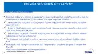 CONSTRUCTION OF BRICK WORK IN THE BUILDINGS | PPTX