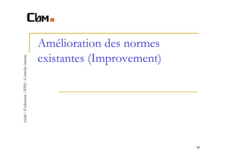 Amélioration des normes
existantes (Improvement)




                           61
 