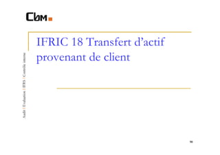 IFRIC 18 Transfert d’actif
provenant de client




                             90
 