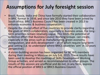 BRICS - Skills development areas