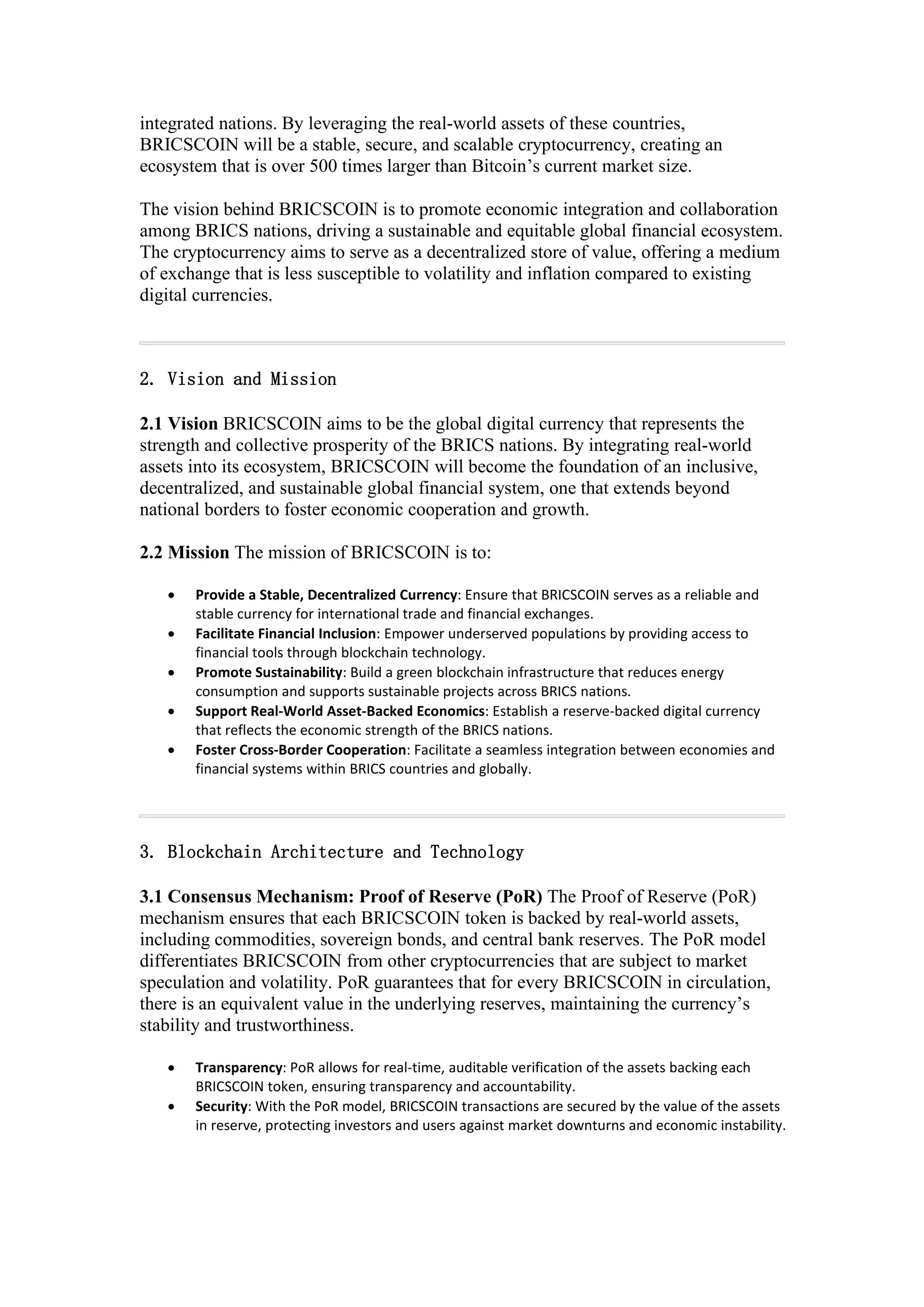 BRICSCOIN White Paper: Building a 500x Ecosystem Bigger than Bitcoin | PDF